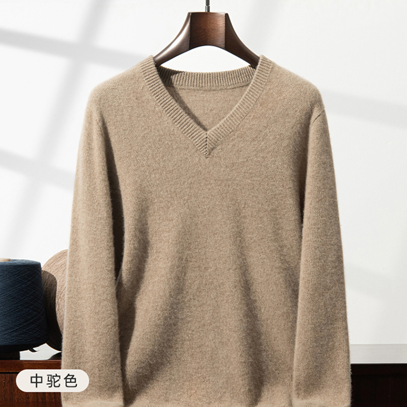 Mens Fashion Jumpers - سترة كشمير سميكة للرجال بياقة على