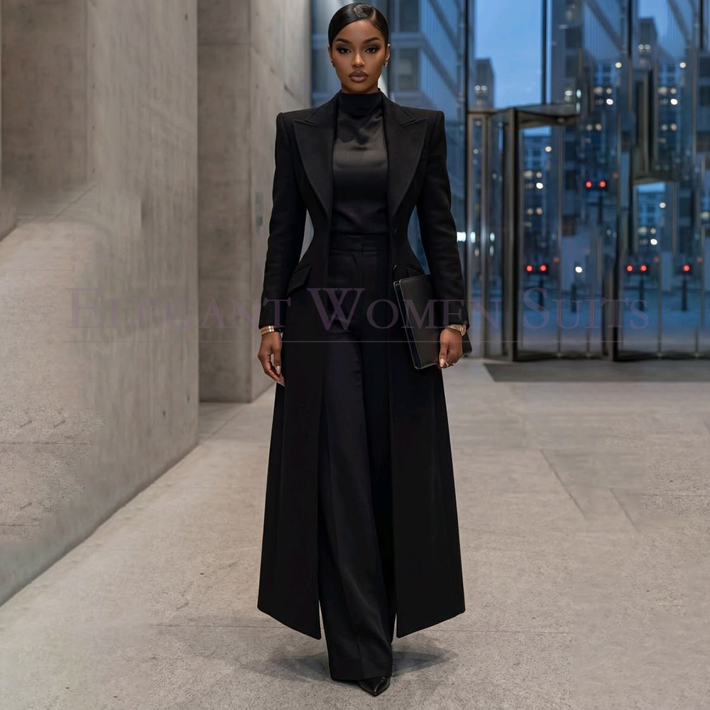 Men'S Fashion All Black Outfit - بدلة بليزر نسائية فاخرة سوداء 2026