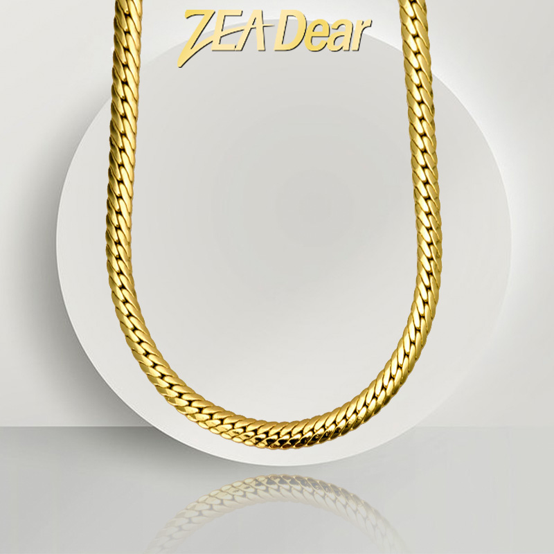 Dubai Men'S Fashion - ZEADear-18K قلادة مطلية بالذهب للرجال والنساء