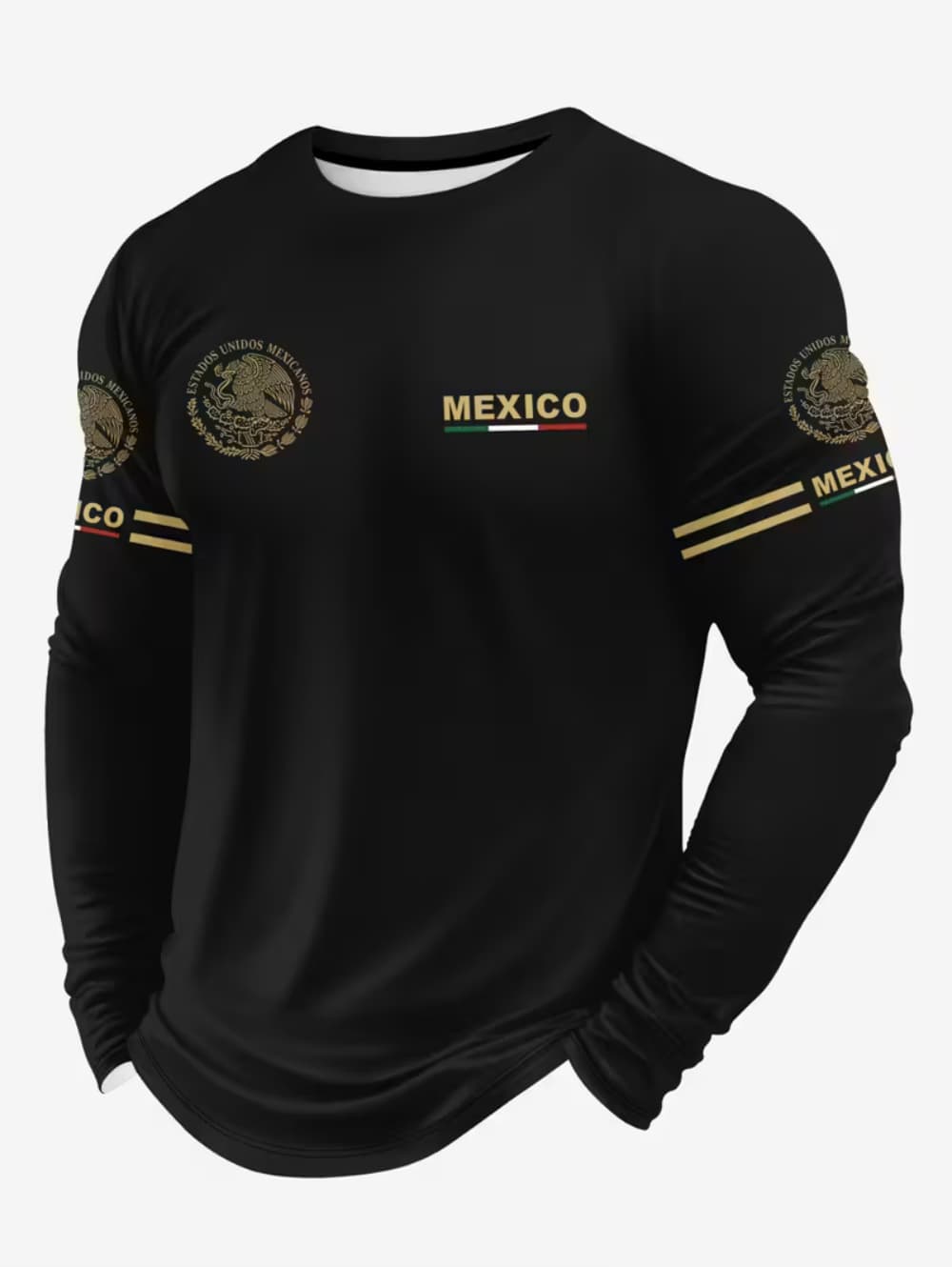 Mens Fashion Mexico - تي شيرت رجالي بطبعة نسر المكسيك،
