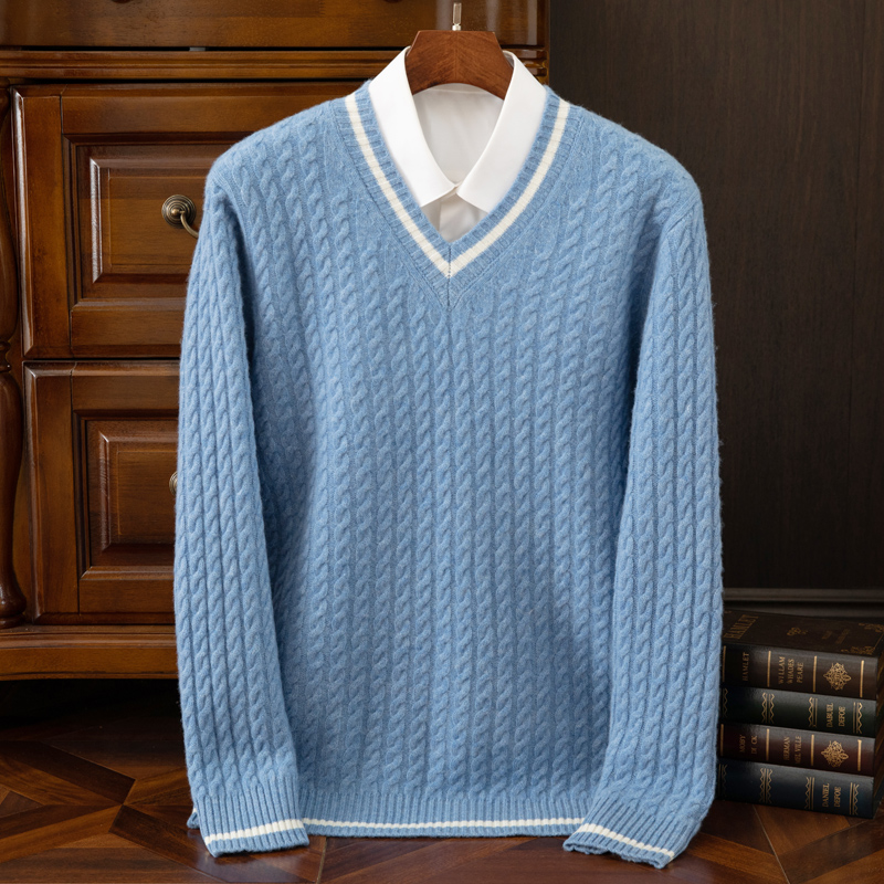 Mens Fashion Jumpers - سترة كشمير نقية 100% جديدة سميكة