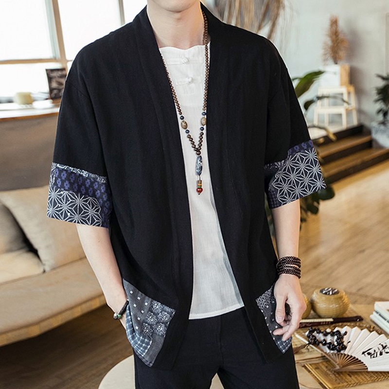 Mens Fashion Jumpers - ثوب الكيمونو الياباني الرجال سترة الشارع